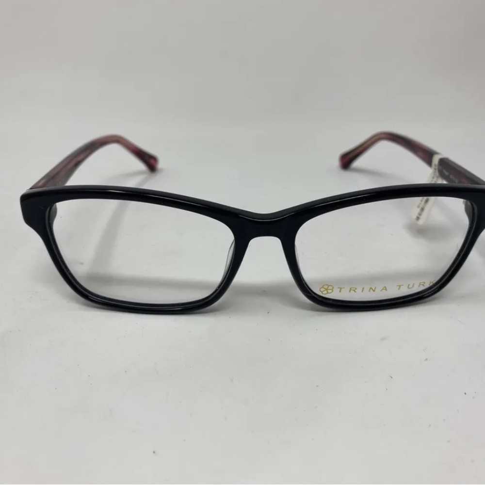TRINA TURK KEEGAN 52/15/135 BLACK PURPLE EYEGLASSES FRAME U162 FRAME ONLY